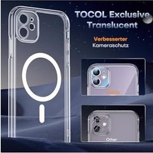 Esmo Home - 11 ile Uyumlu Kılıf Kamera Korumalı Magsafe ile Uyumlu Şarj Özellikli Şeffaf Pc Mika Silikon Kapak - Şeffaf