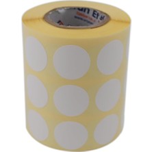 Yenibağ Yuvarlak Etiket Kalıcı Renk Kodu Nokta Çıkartmaları, Rulo Başına 2500 Etiket, Kaplamalı Rulo Etiket Yan Yana 3lü (Beyaz)