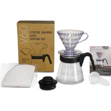 Esmo Home Hario V60 Kahve Demleme Seti, Şeffaf