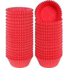 Esmo Home Takribi 200 Adet Mini Boy Kırmızı Truff Çikolata Kağıdı, Lokum Kağıdı, Muffin Kek Kalıbı 30X20 mm Doğum Günü Parti Dekorasyonu Için