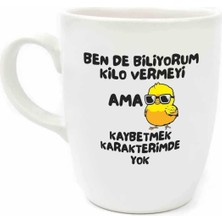 Esmo Home Palto Tasarım Kaybetmek Karakterimde Yok Krem Oval Kupa - Hediye Seramik Kupa