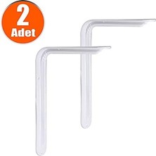 Esmo Home Raf Altı Ayak Raf Tutucu L Demir 23 x 29 cm Beyaz Montaj Aparatı (2 Adet)
