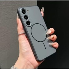 Esmo Home - Galaxy S24 Fe ile Uyumlu Kılıf Kamera Korumalı Magsafe ile Uyumlu Şarj Özellikli Yumuşak Kenarlı Mat Tea Kapak - Siyah