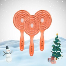 Esmo Home Professional Yılbaşı Paketi Üç Boyutlu Saç Fırçası Turuncu x 3