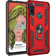 Esmo Home Honor 9x Için Kılıf Military Ring Holder Kırmızı [honor 9x ile Uyumlu Kılıf - Kırmızı]