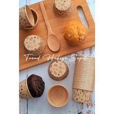 Esmo Home 50'li Kek Desenli Muffin Kek Kalıbı, Kek Kapsülü Cupcake Kalıbı, Airfryer Uyumlu
