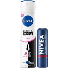 Esmo Home SPF30 Nemlendirici Kırmızı Dudak Kremi ve Kadın Sprey Deodorant &white Invisible Clear 150ML