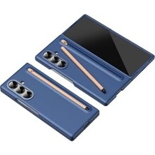 Esmo Home - Galaxy Z Fold 7 ile Uyumlu Kılıf S Pen Kalem Bölmeli Yuvalı Clasic Titanyum Renkli Premium Sert Kapak
