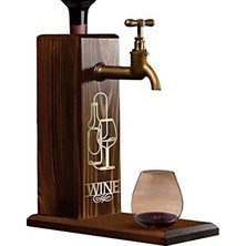 Esmo Home Özel Şarap Baskılı Musluklu Doğal Ahşap Içki Standı, Içki Çeşmesi, Doğum Günü Hediyesi, Ev Hediyesi, Içecek Dispenseri