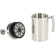 Esmo Home Bialetti - Süt Köpürtücü - 330ML - Paslanmaz Çelik Gövde ve Kapak - Çift Diskli Çırpıcı Kapak - Tüm Ocak Türleri Için Uygun (Indüksiyon Dahil) - Bulaşık Makinesinde Yıkanabilir