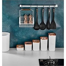 Esmo Home Vip Ahmet Kare Saklama Kabı, Beyaz 5'li Set