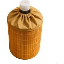 Esmo Home Bambu Su Sebili Damacana Kılıfı – Dekoratif, Toz ve Güneş Koruyucu, Doğal Bambu Kaplama, Kumaş Büzgülü Üst Kapak, 19 L Damacana Uyumlu
