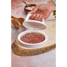 Esmo Home Porselen Diyarı 2 Adet Hamburger ve Köfte Kalıbı Şekillendirici Pratik Köfte Yapma Aparatı