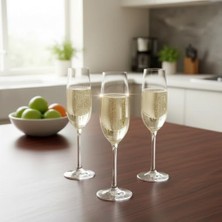 Esmo Home Deconox 6'lı Kristal Cam Flüt Şampanya Kadehi Seti (230 Ml) - Ince Uzun Tasarımlı Köpüklü Şarap ve Kokteyl Bardağı