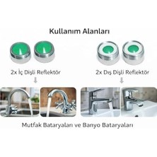 Esmo Home 4 Adet Musluk Perlatör Seti, Iç Dişli ve Dış Dişli Su Tasarruf Aparatı, Akış Düzenleyici Perlatör, Mutfak ve Banyo Bataryaları Için Uyumlu, Plastik Kaplamalı Gövde, Kolay Montaj