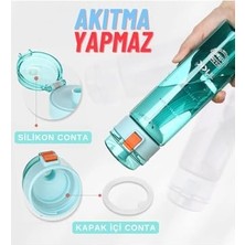 Esmo Home Tkk 550ML Pipetsiz Rahat Içim Kilitlenebilir Kapak Taşıma Kulplu Tritan Su Matarası (Turkuaz)