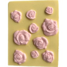 Esmo Home 10 Lu Gül Şeklinde Silikon Pasta ve Seker Hamuru Kalibi Çi-88