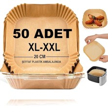 Yenibağ Pişirme Kağıdı,xl-Xxl Büyük Boy, Kare, 50 Adet Hava Fritöz Parşömen Fırın Kağıdı Tek Kullanımlık Kağıt Fırın Fritöz Pişirme Kızartma Tavası Için Uygun 20CM