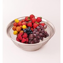 Esmo Home Deconox Paslanmaz Çelik Kulpsuz Süzgeç 22CM, Paslanmaz Pirinç Süzgeci, Paslamaz Çelik Mutfak Süzgeci