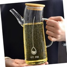 Esmo Home Deconox Bambu Kapklı Borosilikat Cam Yağlık & Sirkelik – 1 Litre | Isıya Dayanıklı & Sızdırmaz Tasarım | Bambu Kapaklı Şeffaf Cam Yağdanlık – 1000ML