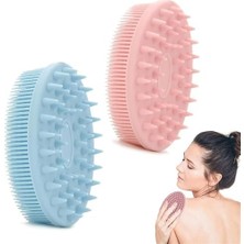 Esmo Home 2'si 1 Arada Banyo ve Şampuan Fırçası, 2 Adet Yumuşak Silikon Peeling Fırçası, Parlak Cilt Için Silikon Banyo Lifi, Nazik Köpük ve Temizlik Için