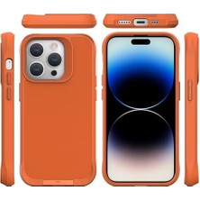 Esmo Home Bix 15 Pro Max Magsafe Kılıf Stand Özellikli 3x Korumalı Mikro Fiber Iç Yüzey Turuncu