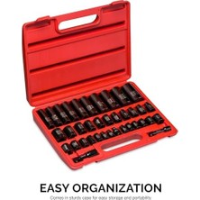 Esmo Home 02443A Tahrik Soketi, Crv Çelik, 0,9 cm ve 1,3 Cm, Sette 38 Adet.