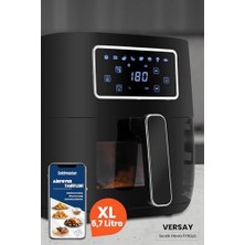 Esmo Home Versay Airfryer Sıcak Hava Fritözü, 5.7l Xl Kapasiteli, 8 Ön Ayarlı, Dokunmatik Ekranlı, Cam Kapaklı, Hazne Aydınlatmalı, 1700W