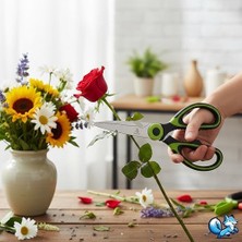 Esmo Home Bluefox Yeşil Ağır Hizmet Tipi Mutfak Makası, Çok Amaçlı Keskin Paslanmaz Çelik Makas, Tavuk, Balık, Et, Sebzeler, Otlar, Barbekü, Çiçekler, Kuruyemişler Için Mutfak Makası