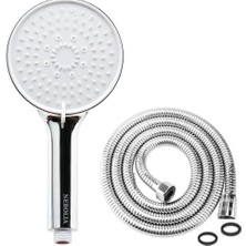 Esmo Home Stoneseries Lüks Duş Seti - 3 Farklı Püskürtmeli Full Krom Kaplama El Duşu + 170 cm Çift Kenetli Duş Spirali