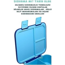 Esmo Home Vagonlife Bento 1000ML Lunchbox Tek Katlı 3 Bölmeli Kulplu Abs Plastik Çocuk Sefer Tası Yemek Kutusu (Lacivert)
