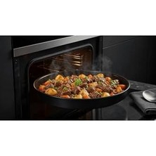 Esmo Home Istoç Türk 34 cm Emaye Fırın Tepsisi, Büyük Boy Yuvarlak Tepsi Sağlıklı Emaye Börek Baklava Tepsisi Kahverengi 34 x 34