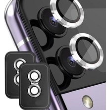 Esmo Home Galaxy Z Flip 5 ile Uyumlu Kamera Lens Koruma Kolay Takma Aparatlı Görüş Açısını Bozmayan Yüksek Çözünürlüklü Premium Advice Safir Kamera Lens Koruma (Gümüş, Galaxy Z Flip 5)