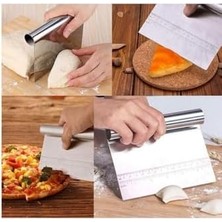Esmo Home Siyah Silikon Ölçülü Çok Amaçlı Hamur Açma Matı 45 cm x 65 ve Çelik Kesme Spatulası