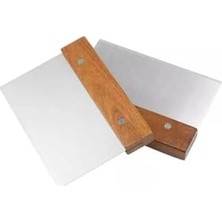 Esmo Home Pembe Ölçülü Hamur Açma Matı 45 x 65 cm ve Paslanmaz Çelik Ahşap Saplı Kesici Kazıyıcı Spatula
