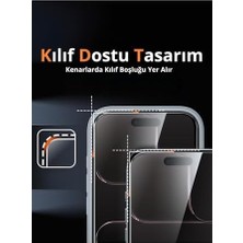 Esmo Home - (Zero Tam) 17 Pro Max ile Uyumlu Siyah Çerçevesiz Tam Kaplayan Ekranı Küçültmez Ekran Koruyucu