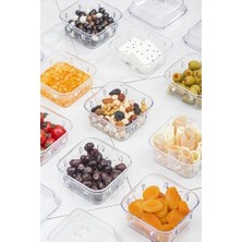 Esmo Home Ews Akrilik Şeffaf 6’lı Kapaklı Kahvaltılık Kahvaltı Seti & Saklama Kabı (Cam DEĞILDIR)-1825