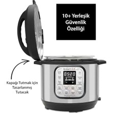 Esmo Home Instant Pot Duo 7'si 1 Arada Akıllı Pişirici, 5.7 L, Düdüklü Tencere, Yumuşak Pişirici, Pilav Pişirici, Sote Tavası, Yoğurt Hazırlayıcı, Buharlı Pişirici ve Yemek Isıtıcısı, Siyah/paslanmaz Çelik