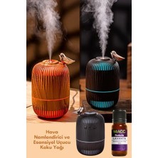 Esmo Home Kuş Figürlü Ahşap Buhar Difüzörü – LED Işıklı, Sessiz, Aromaterapi Uçucu Yağ Difüzörü ve Hava Nemlendirici – Şık Kafes Tasarımı ile Ev, Ofis ve Yatak Odası Için (Lavanta Hediyeli)