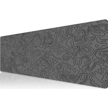 Yenibağ Pro - 5 Farklı Model Dikişli Kenar 120X60 cm Oyuncu Gaming Mouse Pad (Dark Grey Map Lines)