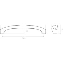 Esmo Home 9570 Çekme Kolu Krom Renk 28 cm A Tek Ebat PPH9570 0280 Cr