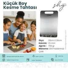 Esmo Home Shghome 2'li Paslanmaz Çelik Kesme/doğrama Tahtası Seti (Büyük Boy 23X34 cm ve Küçük Boy 20X30 Cm)