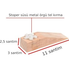 Esmo Home Ahşap Kapı Stoperi Kapı Tutucu Kapı Stoper Metal Tel Örgülü Süslü Süsü Beyaz Renk