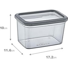 Esmo Home Smartware 12'li Set Skali Dikdörtgen Saklama Kabı Antrasit 1210 ml