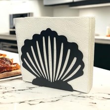 Esmo Home Istiridye Temalı Siyah Metal Peçetelik