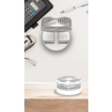 Esmo Home Kiwi KFAN-7608 Şarjlı Beyaz Katlanılabilir Mini Fan Masa Üstü Vantilatörü USB Soğutucu Sessiz El Fanı