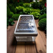 Esmo Home Paslanmaz Çelik Plastik Hazneli Beyaz Pratik El Rendesi (Dilimleyici)