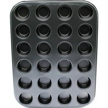 Esmo Home 24 Gözlü Metal Muffin Kek Kalıbı – Mini Cupcake Fırın Tepsisi – Yapışmaz Kaplama, Dayanıklı Metal – 26,5 x 35 cm