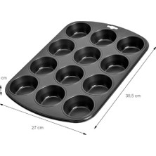 Esmo Home Orret Home 12’li Muffin ve Cupcake Fırın Tepsisi – Yapışmaz Metal Kek Kalıbı, 12 Gözlü Muffin Kabı, Cup Cake Pişirme Tepsisi, Fırın Uyumlu Kek Kalıbı