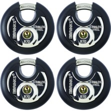 Esmo Home Ağır Hizmet Tipi Asma Kilitler ve Anahtarlar 4'lü Paket 70 mm Paslanmaz Çelik Anahtarlı Ticari Discus Anahtarlı Kilit Depolama Kulübesi Garaj Dolabı Sürgülü Kapı Dolapları ve Bor Kelepçeli Daha